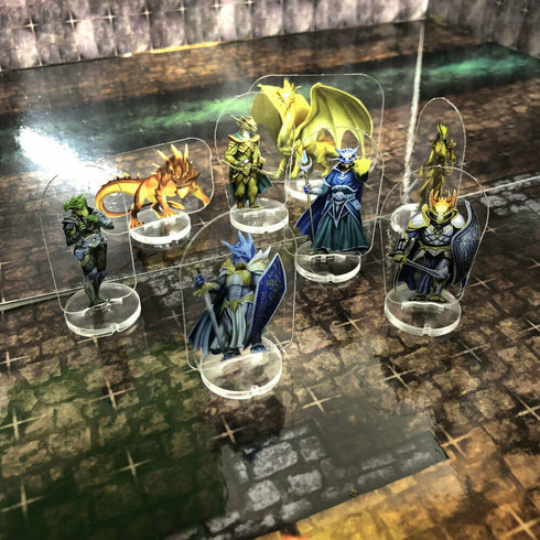 Arcknight Flat Plastic Miniatures - Dragonborn Set - 62 2D Minis